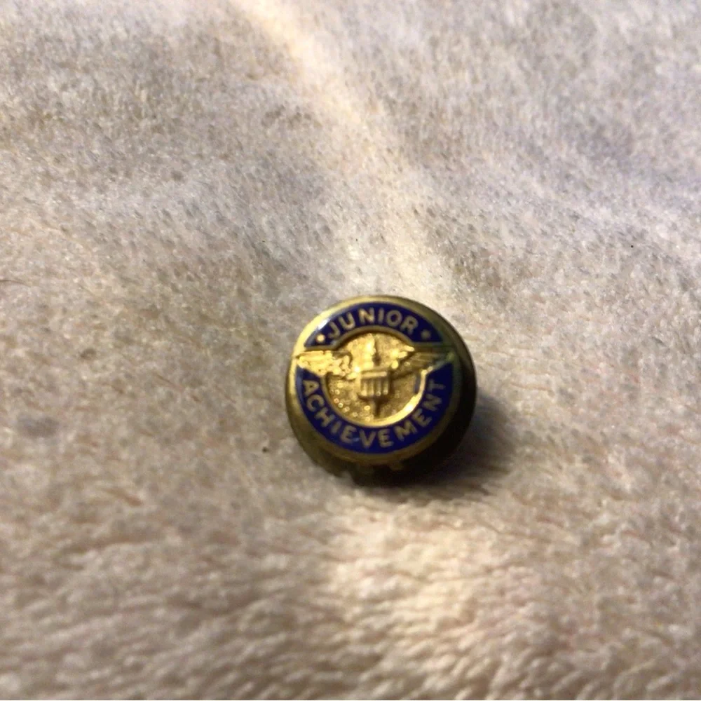 Junior Achievement Gold and Blue Enamel Lapel Pin
